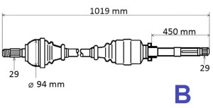 Arbre de transmission droit Renault Kadjar 1.6/1.7 dCi T6231 391004PD1A Nouvelle GRESA