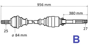 Arbre de transmission droit Renault Clio V 1.3 TCE T6233 391007345R Nouvelle GRESA
