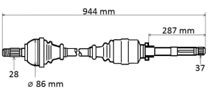 Arbre de transmission droit Citroen C4 Picasso 1.5BlueHDI T6209 9811176780 Nouvelle GRESA