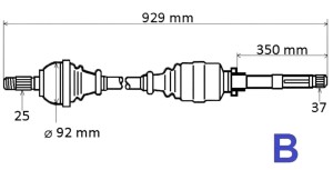 Arbre de transmission droit Citroen C5 II 3.0 V6 24V T6235 3273RF Nouvelle GRESA