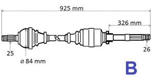 Arbre de transmission droit Renault Captur 1.2 TCE T6211 391005516R Nouvelle GRESA