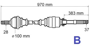Arbre de transmission droit Citroen Peugeot 2.0 HDI T6059 3273GC Nouvelle GRESA