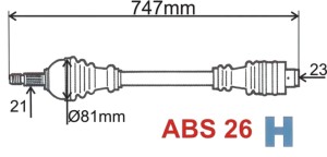 Arbre de transmission Renault Kangoo côté droit T5965 Z - NEUF GRESA