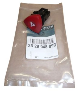 Interrupteur des feux de détresse Renault Trafic II 252904889R - NEUF D'ORIGINE OE