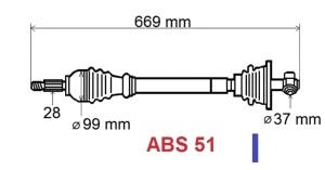 Arbre de transmission côté gauche Renault Master II T5835 Z - NEUF GRESA